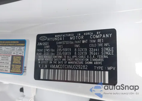 2022 Genesis Gv70 3.5T Awd Sport z USA, uszkodzony, nr VIN KMUMCDTCXNU029282